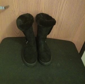 UNBRANDED women's black Zip up belt boots size 11